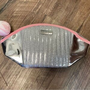 Brand new Benefit 2019 Roller Lash Dome Makeup Pouch Bag Silver/Pink